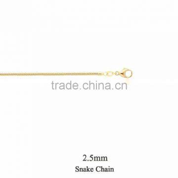 Gold Plated 2.5 MM Snake Chain