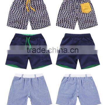 Navy Blue Drawstring Contrast Inner Band Board Shorts for Men photo-4