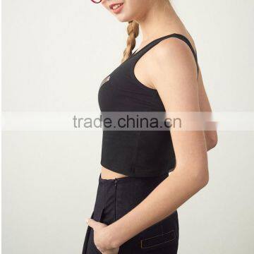 Custom Black Printed Girl Tank Tops Wholesale photo-3