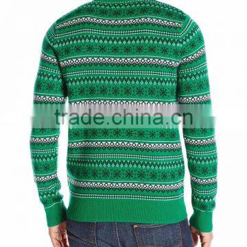 Men Green Sweater Poor Christmas Man Pattern Christmas Cardigan photo-2