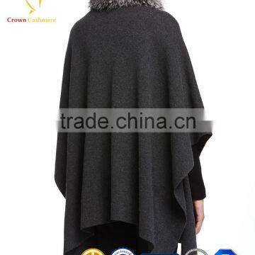 Fashion Design Luxury Ladies' Cashmere Shawl With Fur photo-3