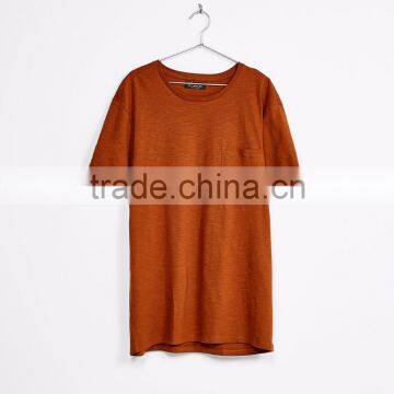 2017 New Design High Quality Cheap Orange Sport Blank t Shirt With Pocket photo-3