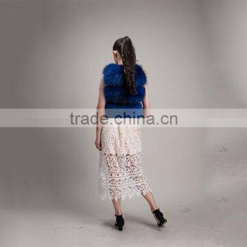 Myfur Fashion Style Winter Real Fur Waistcoat Short Dyed Color Raccoon Fur Vest photo-5