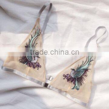 Runwaylover 5367 Hot Sale Ladies Embroider Sexy Blue Bra photo-2