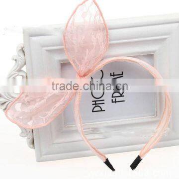 Black Lace Bow Rabbit Ear Hair Bands photo-4