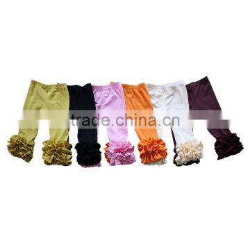 Wholesale Price 2016 Children Icing Leggings Cotton Knit Ruffle Girls Pants Boutique Cheap Clothes for Children photo-2