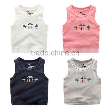 Wholesale summer sleeveless cotton boys casual children tops