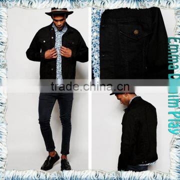 New Arrival Designer Mens Fashion Black Cotton Single Breasted Denim Jackets Coats Manufacturer Wholesale
