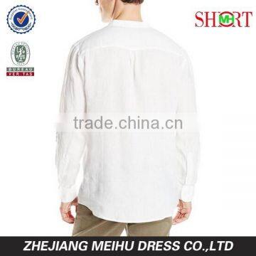 Men's Long Sleeve Banded Open Collar Linen Shirt photo-2