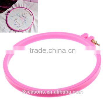 High Quality Embroidery Supplies Fuchsia Plastic Punch Embroidering Hoop photo-2