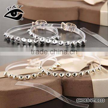 Cheap Wholesales ABS Stud Leather Shoelaces for Women Shoe Decoration Accessories photo-2