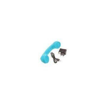 Portable blue streamline design Anti Radiation Retro Cell phone headphones with 3.5mm plug
