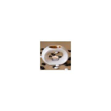 White Shape Ceramic Tealight Aroma Oil Warmer with Candle Fragrance Bottle TS-CB060