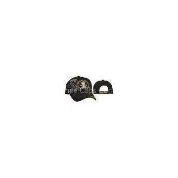 Customized Embroidered Baseball Cap With Metal Buckle, Cotton / Canvas Army Style Cap