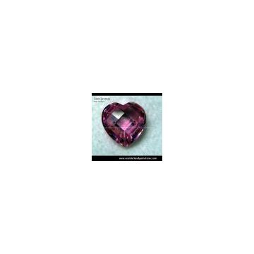 CUBIC ZIRCONIA, AMETHYST HEART