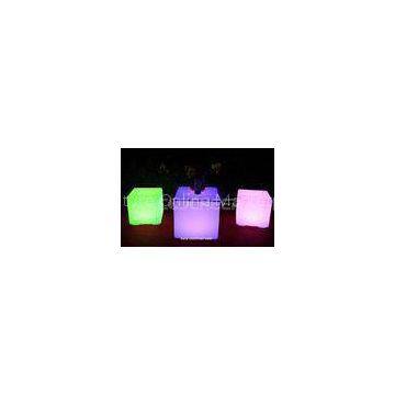 Waterproof Outdoor illuminated cube , Glow led cube stool for enjoy and relax