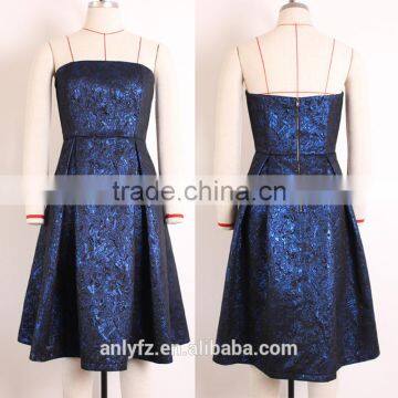 2016 free shipping women latest embroidered elegant back zipper back out tube evening prom dress