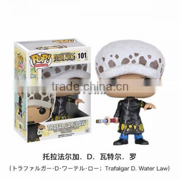 Hot selling POP One Piece 10cm Trafalgar Law PVC Action figure collection doll toys