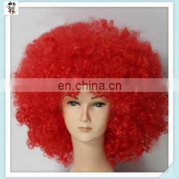 Fan Crazy Party Cheap Red Short Curly Synthetic Afro Wigs HPC-0029