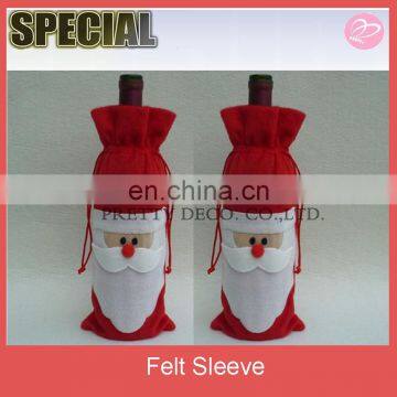 Santa Claus style Christmas felt wine bag