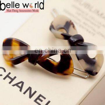 Hollow Bowknot leopard acetic acid wedding barrettes