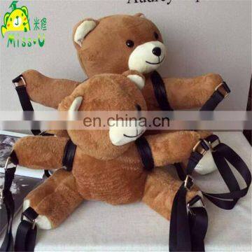 China Manufacturer Kids Plush Bags Wholesale Animal Bear Plush Backpack