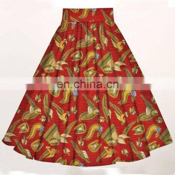 OEM party wear skirt design african print women maxi skirts ankara cotton fabric