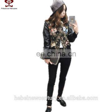 Spring New Style Disruptive Pattern Butterfly Embroidery Baseball Lady Jacket