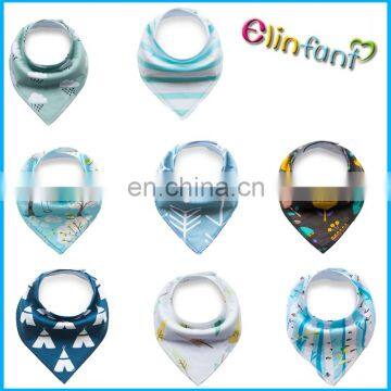 Wholesale Gift Box Package 8 Pcs Silicone Baby Bandana Bibs Organic Cotton Baby Bibs