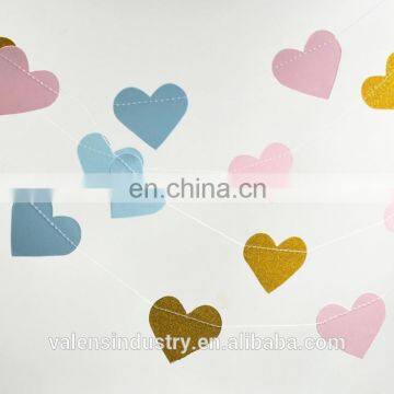 Factory Supply OEM Hanging Heart Shape String Piece heart Garland for Wedding Party Festival Decoration