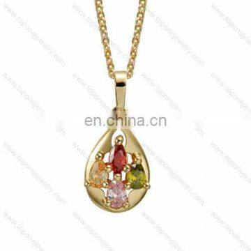 Cheap jewelry multi-color gemstone necklace pendants