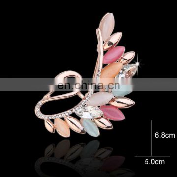 china wholesale Fashion korean crystal rhinestone swan brooch MB-0027