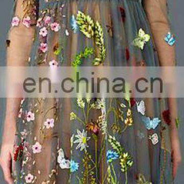 2017 Popular Fashion Embroidery Flower Dress Making Lace Fabric HX-014 photo-3