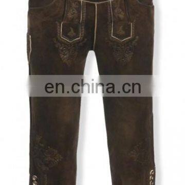 German leather Kneelength Trousers lederhosen Dark brown Women Bavarian-Oktoberfest-Trachten-Short-Lederhosen-All-Size