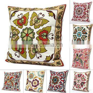 Vintage Style Luxury Tapestry Embroidered Cushion Cover Sofa Throw Pillow Case16'' Indian Suzani throw Hippie Bohemian wholesale