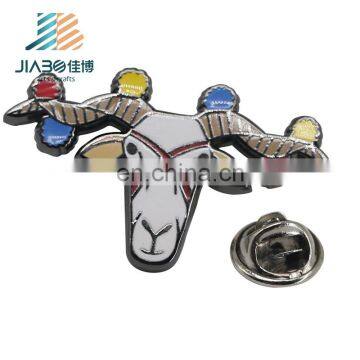 custom made logos China manufacturer hard enamel goat animal shape badge lapel pins