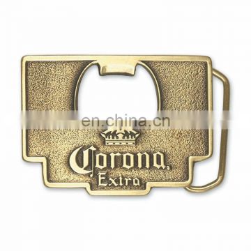 Gold plated metal engrave bottle opener belt buckles