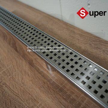 304 Stainless Steel Washing Machine Kitchen Outdoor Toilet Insert Tile Drain Grille Square Linear Grid Shower Floor Drain photo-2