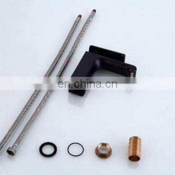 Modern Single Handle Waterfall Deck Mounted Square Sink Faucet Bathroom Brass Basin Tap photo-7