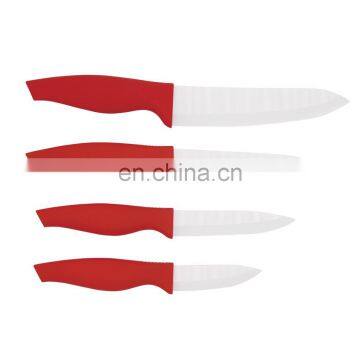 Cheap price plastic handle multi color 4pcs ceramic fruit knives