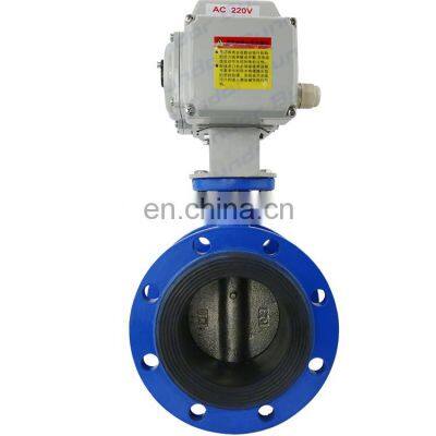 Bundor DN50-DN1200 Double Flange Connection Butterfly Valve With Electric Actuator