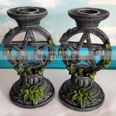 Wiccan Pentacle Candlesticks Candleholders Tarot Magic Statues Resin Mold Gifts Crafts For Sale Indoor Home Decoration photo-2