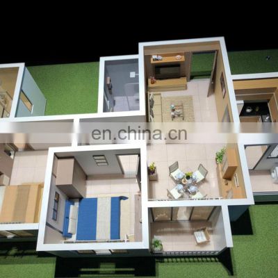 3D design interior architecture model with furniture for real estate company scale house model