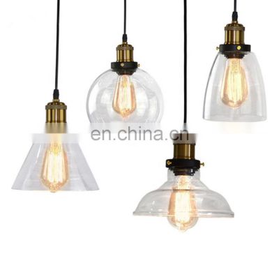 Retro Vintage Pendant Light E27 Loft Clear Glass Hanging Lamp