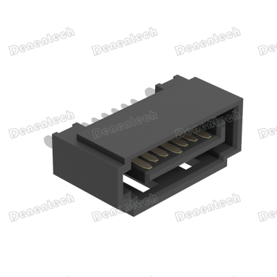 Denentech Brass Gold Plated SATA 7P Male Straight Single Row DIP Connector photo-3