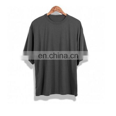 Wholesale Casual Oversized Drop Shoulder Black Blank Tees Mens 100% Cotton T shirt Hemp