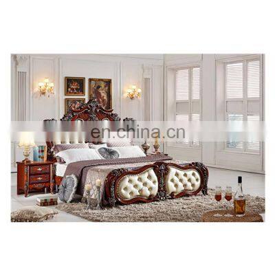 Antique princess Solid wood classic sofa bed carved double beds design