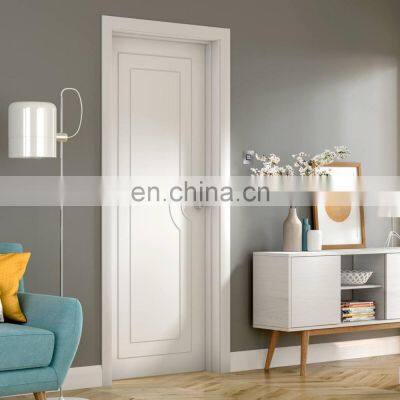 Plain white cheap flush modern waterproof pvc bathroom home apartment wooden design price interior single leaf double swing door