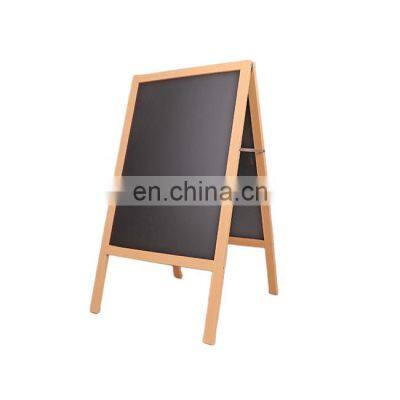 A wooden chalkboard frame for sidewalk restaurant cafe bar