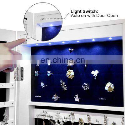 Hanging Wall Mounted Jewelry Cabinets Storage Organizer With Mirror Full Length Mirror photo-4